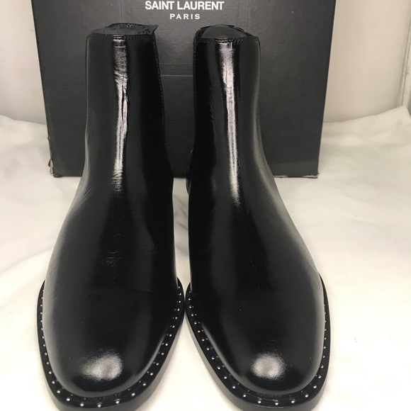 Saint Laurent Paris Leather Studded Chelsea Boots - Picture 5 of 11